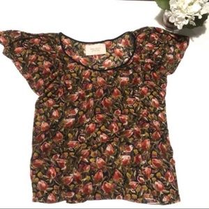 Zara Collection Floral Print Top sz Large {162}